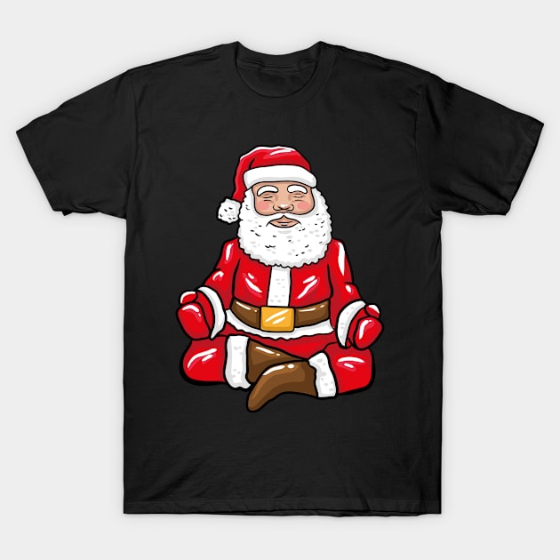 Santa Meditating T-Shirt by LetsBeginDesigns